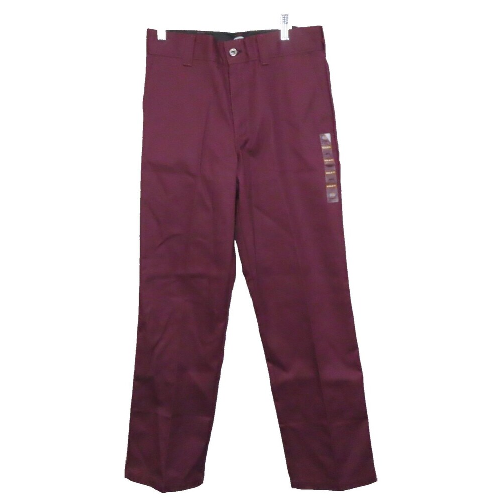 Dickies Skateboarding Pants 30‎ x 32 Maroon Chino Regular Wrinkle Resistant NEW